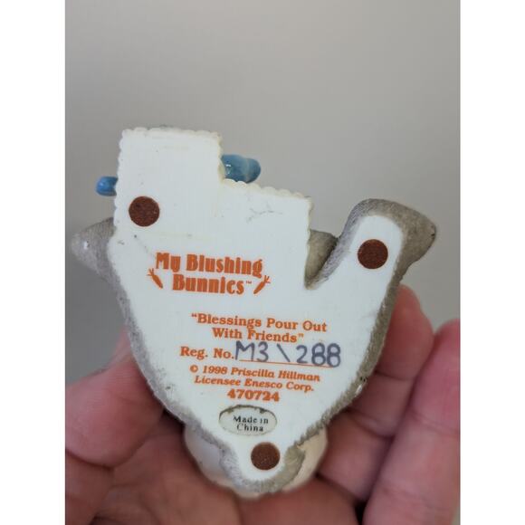 My Blushing Bunnies Blessings Pour Out with Friends Enesco Figurine Easter - Picture 3 of 6